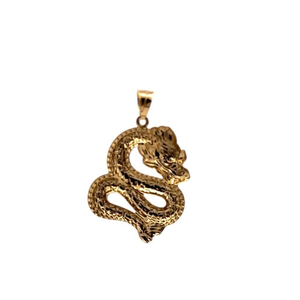 18K Gold Pendant Lucky Dragon Large 1.68 grams - Picture 4 of 13
